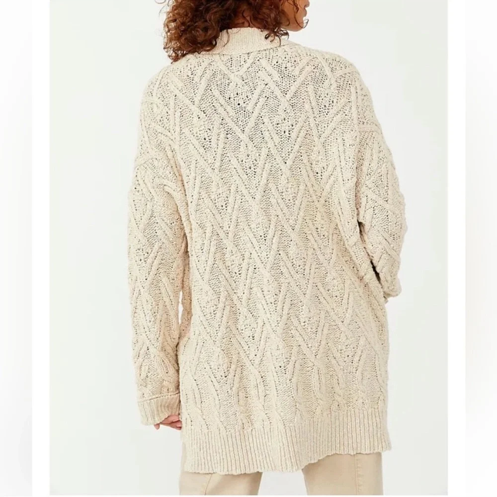 FREE PEOPLE Montana NEW Cable Knit Cardigan Sweater NEW With Tag Size XS Tea